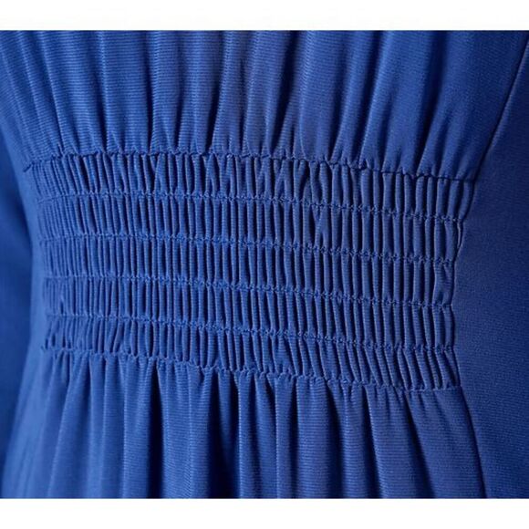 Attitudes by Renee Women XLP Smockwaist V-Neck Maxi Dress Black Flowy NWOT) - Picture 4 of 5